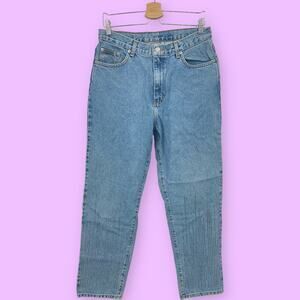 American VINTAGE 90s Calvin Klein 32x31 High Rise Light Glitter Mom Jeans SZ 14